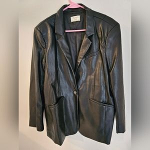 Z SUPPLY • Black Vegan Leather Jacket • Size XL